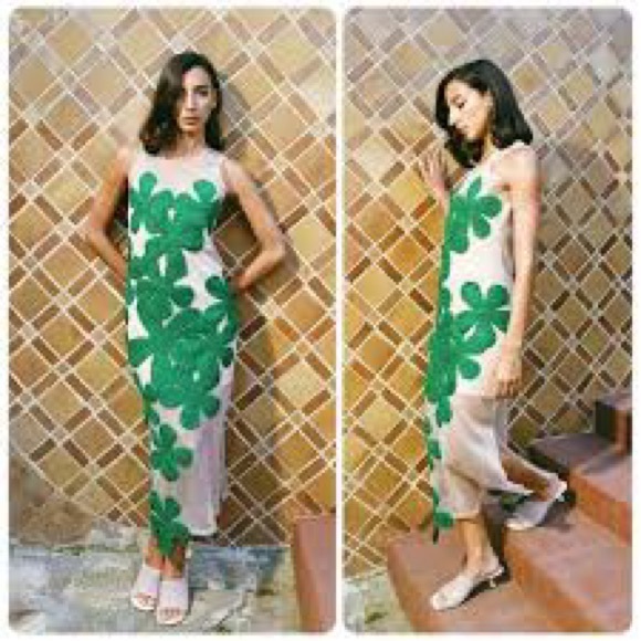 Anthropologie x Simon Miller Hibiscus Crochet Midi Dress Green Sz small - Picture 3 of 11